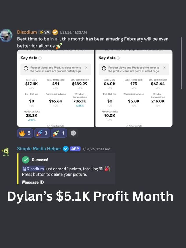 Dylan's $5.1K Profit Month